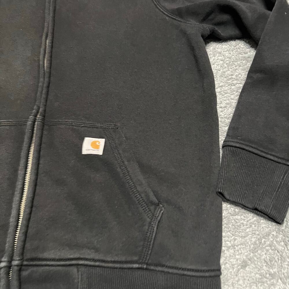 Carhartt Hoodie Womens Large 12-14 Relaxed Zip Black Workwear - Picture 2 of 8
